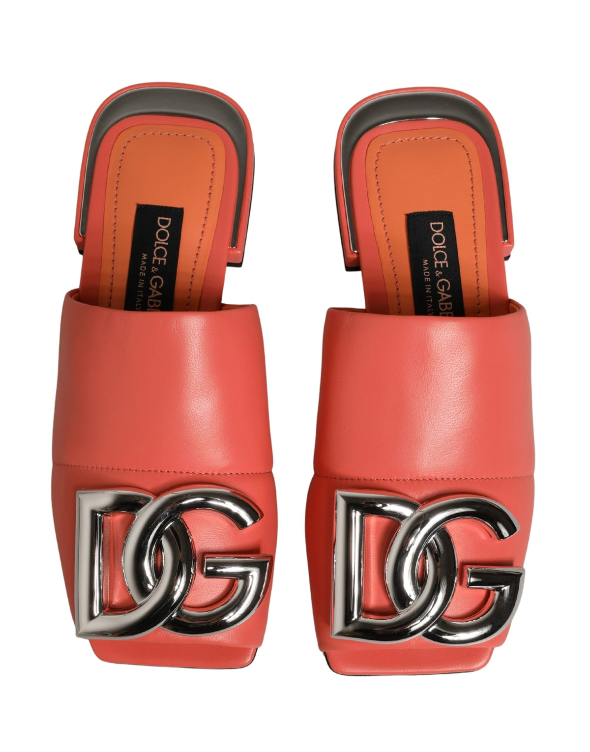 Dolce & Gabbana Sandali – colore Arancione – Pelle