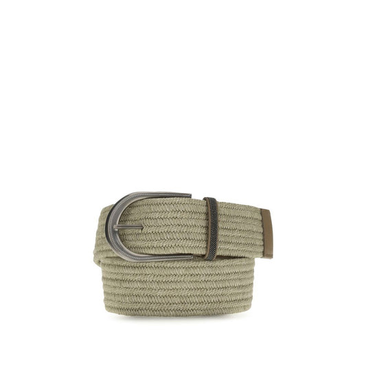 Brunello Cucinelli Beiger Leinen-Gürtel Regular