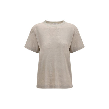 Brunello Cucinelli Beige Leinen-T-Shirt