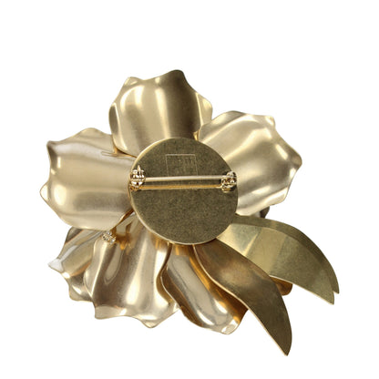 Miu Miu Goldfarbene Brosche aus Metall