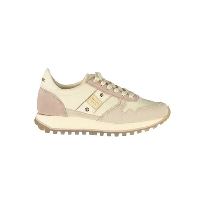 Blauer Beige Echtleder Sneaker