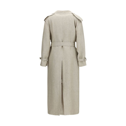 Max Mara Brauner Leinen-Trenchcoat