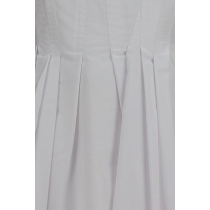 Max Mara Weißes Baumwoll-Freizeitkleid