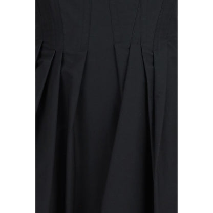 Max Mara Schwarzes Baumwoll-Freizeitkleid