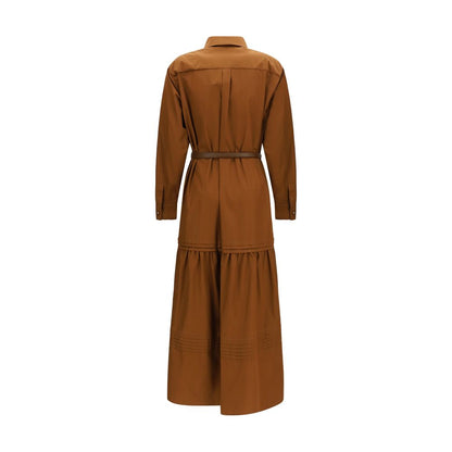 Max Mara Braunes Baumwollkleid für die Freizeit