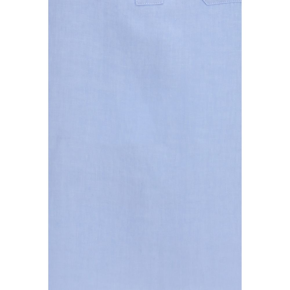 'S Max Mara Blaues Leinenhemd