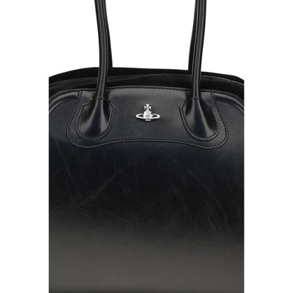 Vivienne Westwood Schwarze Bos Taurus Kalbsleder Schultertasche