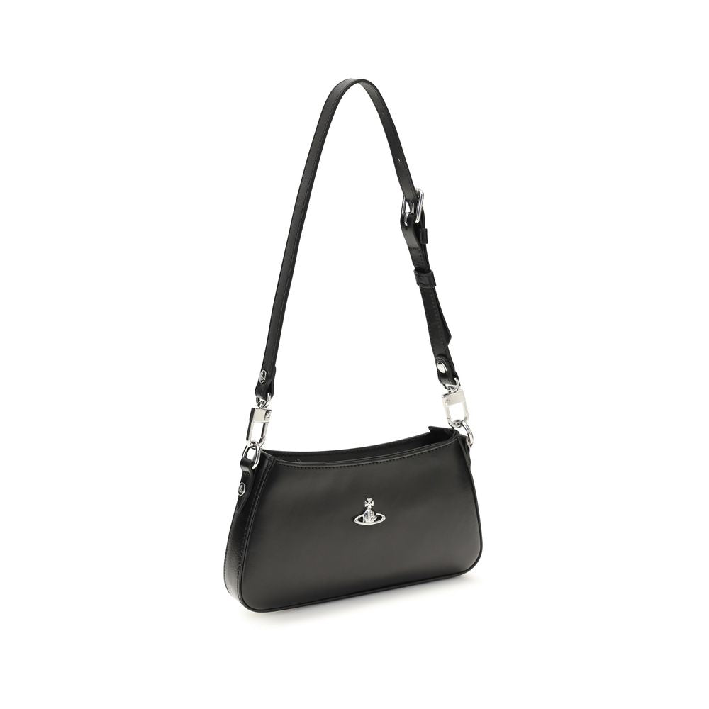 Vivienne Westwood Schwarze Bos Taurus Kalbsleder Schultertasche