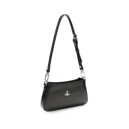 Vivienne Westwood Schwarze Bos Taurus Kalbsleder Schultertasche