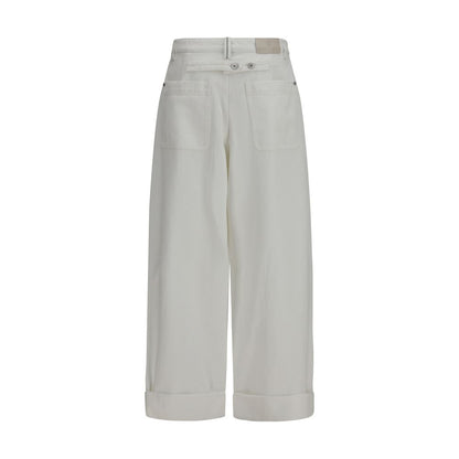 Brunello Cucinelli Weiße Baumwollhose im Casual-Look