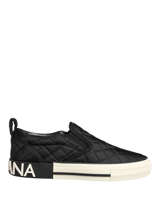 Dolce & Gabbana Schwarze gesteppte Slip-On Sneaker