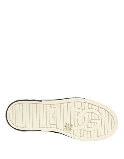 Dolce & Gabbana Schwarze gesteppte Slip-On Low-Top-Sneaker