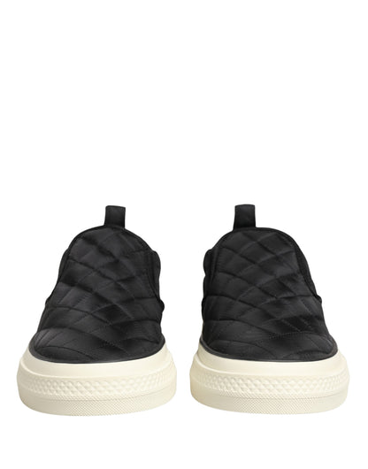 Dolce & Gabbana Schwarze gesteppte Slip-On Low-Top-Sneaker