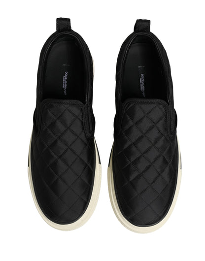 Dolce & Gabbana Schwarze gesteppte Slip-On Low-Top-Sneaker
