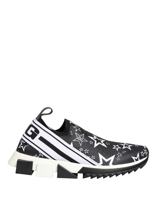 Dolce & Gabbana Schwarze Sorrento Sneaker mit Sternenmuster