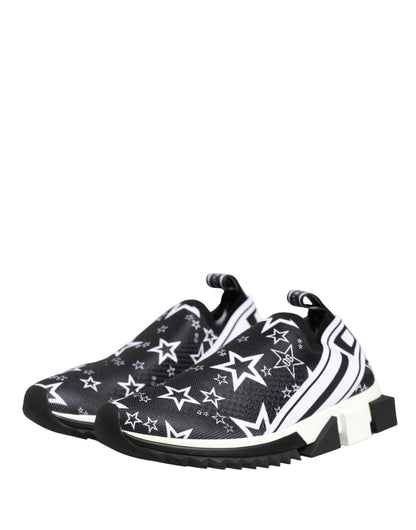 Dolce & Gabbana Schwarze Sorrento Sneaker mit Sternenmuster