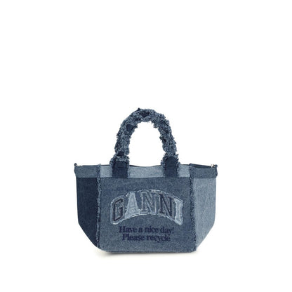 Ganni Blaue Baumwoll-Handtasche