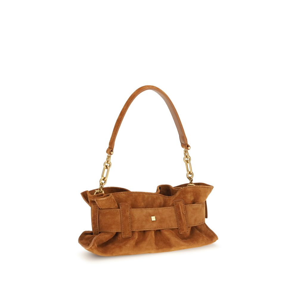 Balmain Beige Kalbsleder Bos Taurus Schultertasche