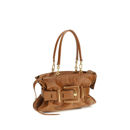 Balmain Braune Kalbsleder Bos Taurus Handtasche
