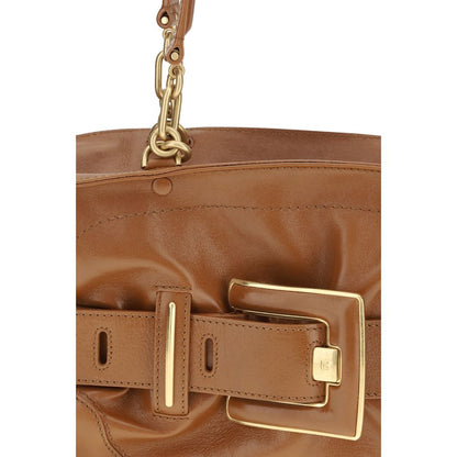 Balmain Braune Kalbsleder Bos Taurus Handtasche