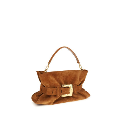 Balmain Braune Kalbsleder Bos Taurus Handtasche