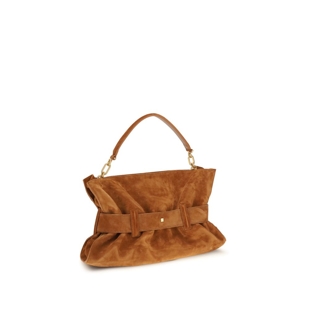 Balmain Braune Kalbsleder Bos Taurus Handtasche