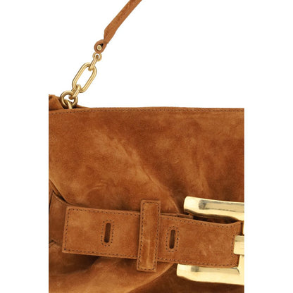 Balmain Braune Kalbsleder Bos Taurus Handtasche