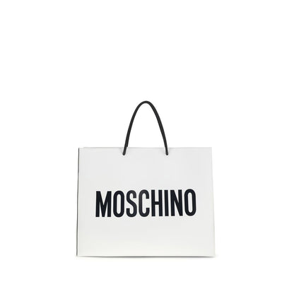 Moschino Weiße Kalbsleder Bos Taurus Handtasche