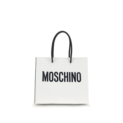 Moschino Weiße Kalbsleder Bos Taurus Handtasche