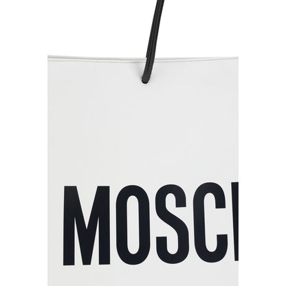 Moschino Weiße Kalbsleder Bos Taurus Handtasche