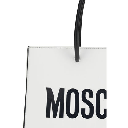 Moschino Weiße Kalbsleder Bos Taurus Handtasche