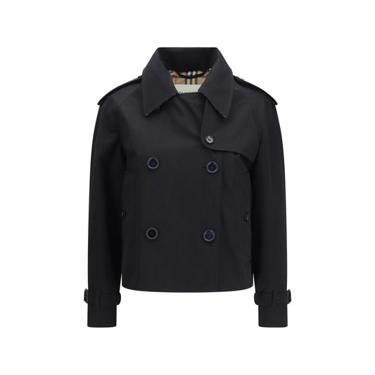 Burberry Schwarzer Trenchcoat aus Baumwolle