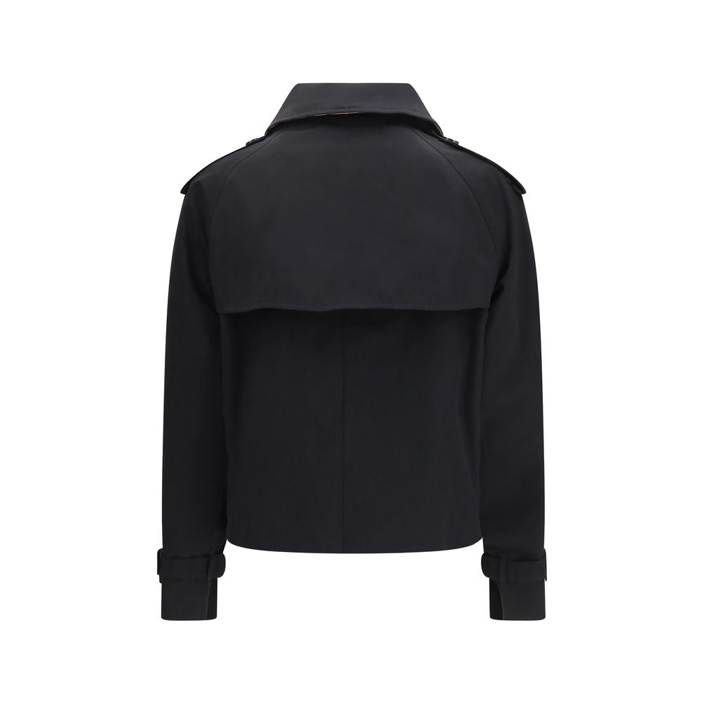 Burberry Schwarzer Trenchcoat aus Baumwolle