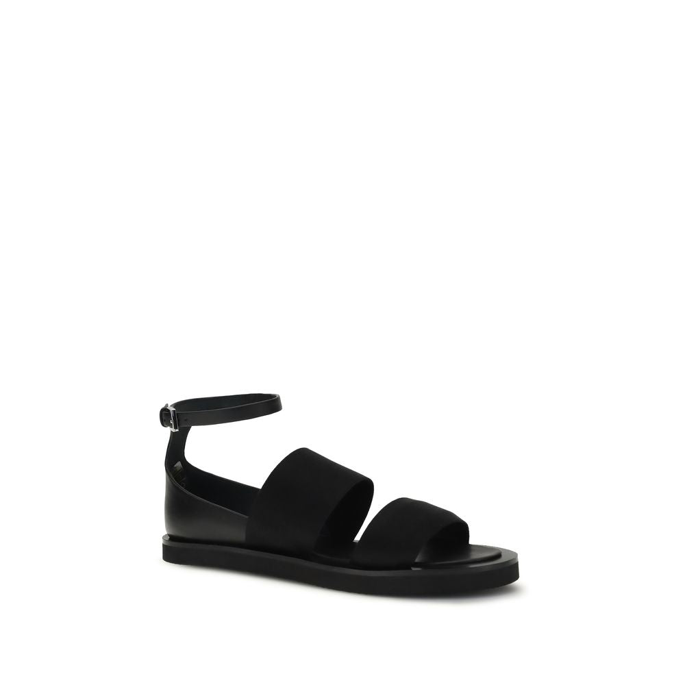 Max Mara Schwarze Bos Taurus Kalbsleder-Sandalen