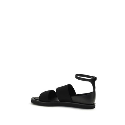 Max Mara Schwarze Bos Taurus Kalbsleder-Sandalen