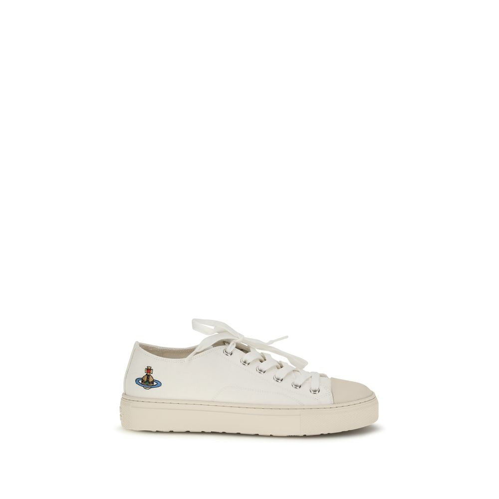 Vivienne Westwood Weiße Stoff-Sneaker mit niedrigem Schaft
