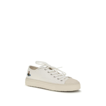 Vivienne Westwood Weiße Stoff-Sneaker mit niedrigem Schaft