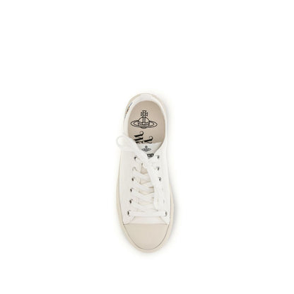 Vivienne Westwood Weiße Stoff-Sneaker mit niedrigem Schaft