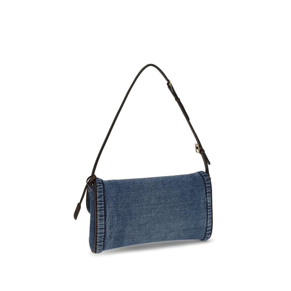 Valentino Garavani Blaue Baumwoll-Umhängetasche