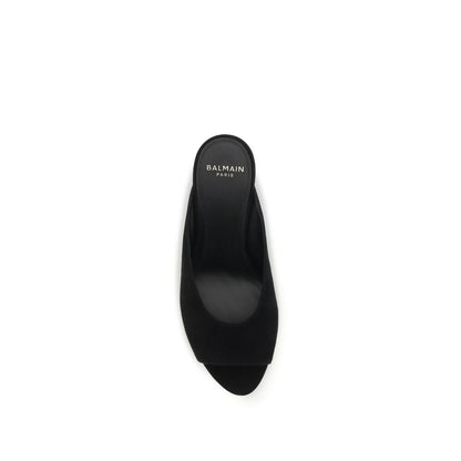 Balmain Schwarze Mules aus Ziegenleder