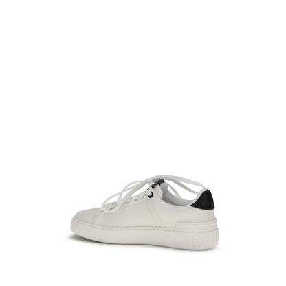 Balmain Schwarze Bos Taurus Kalbsleder Low-Top-Sneaker