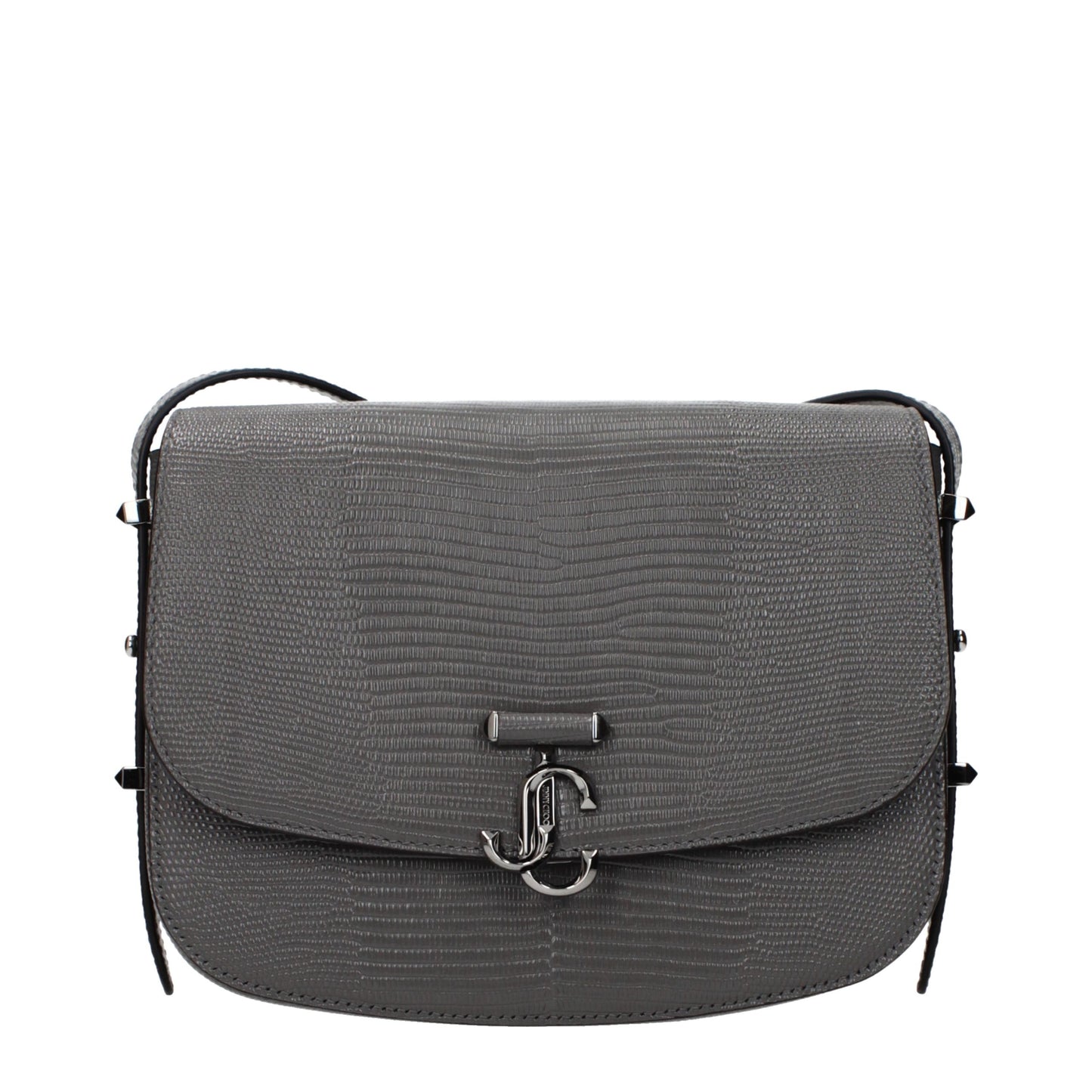 Jimmy Choo Graue Leder Umhängetasche