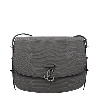 Jimmy Choo Graue Leder Umhängetasche