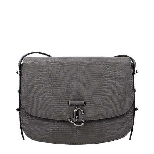 Jimmy Choo Graue Leder Umhängetasche