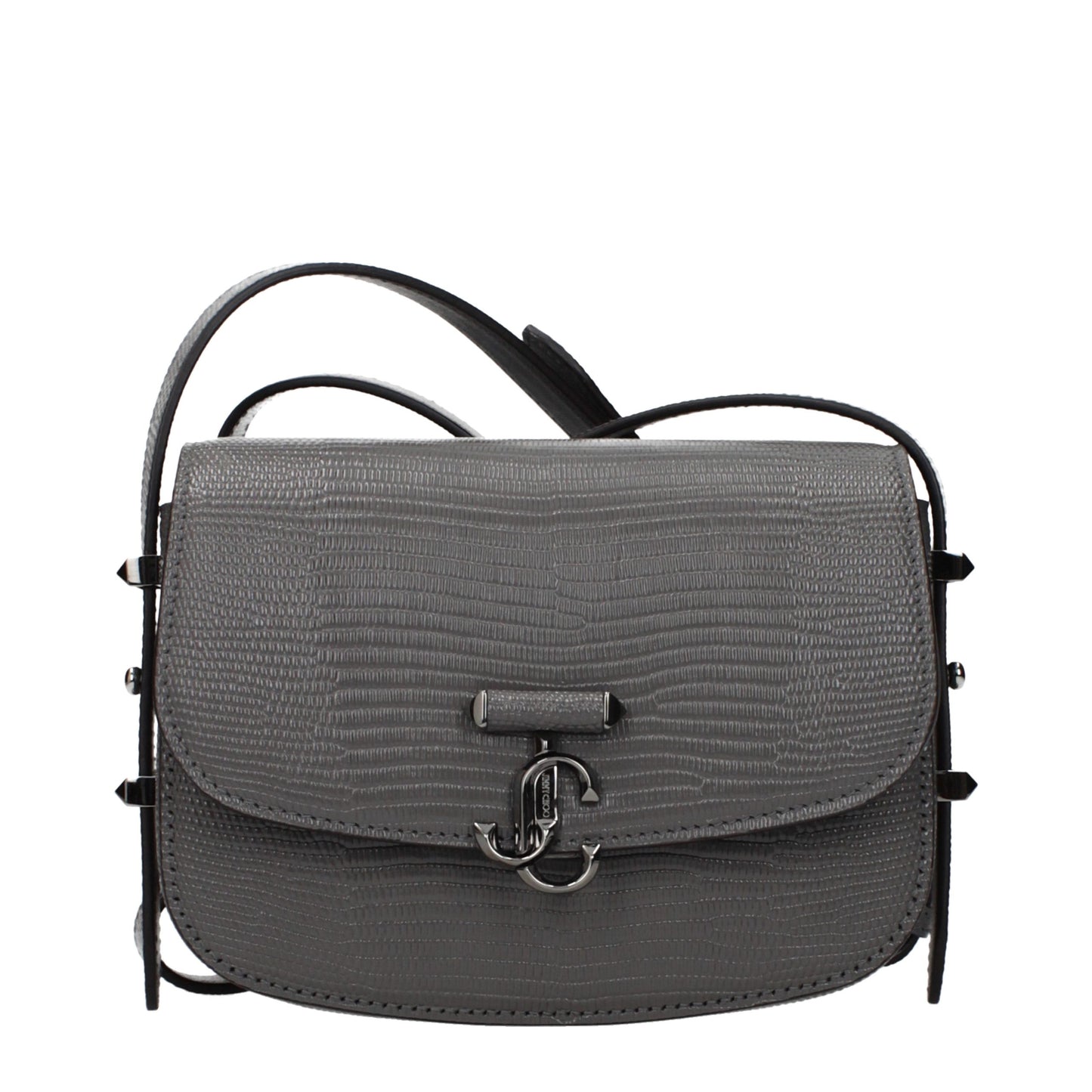 Jimmy Choo Graue Leder Schultertasche
