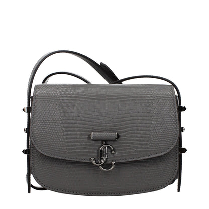 Jimmy Choo Graue Leder Schultertasche