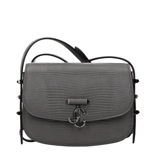 Jimmy Choo Graue Leder Schultertasche