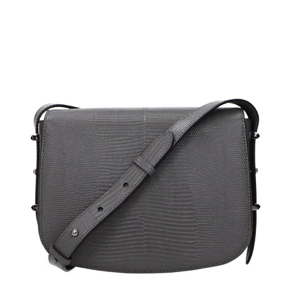 Jimmy Choo Graue Leder Umhängetasche