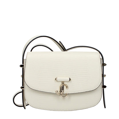 Jimmy Choo Weiße Leder Schultertasche
