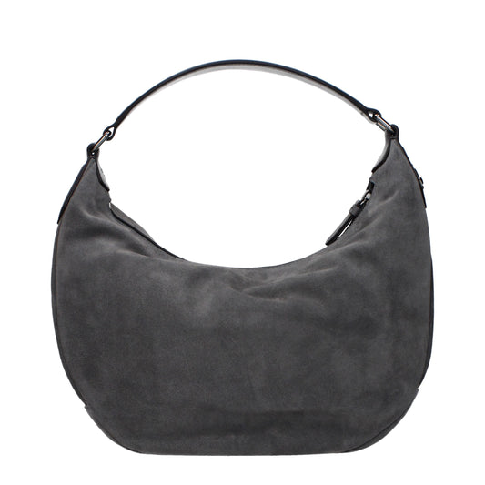 Jimmy Choo Graue Leder Schultertasche